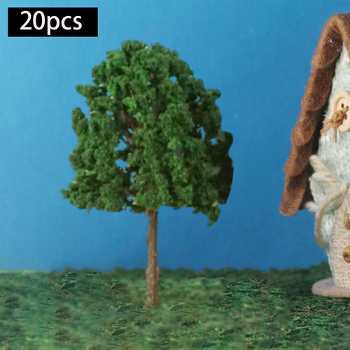20 Pçs 2.95 Polegada Modelo Árvores Cenário Verde Escuro
