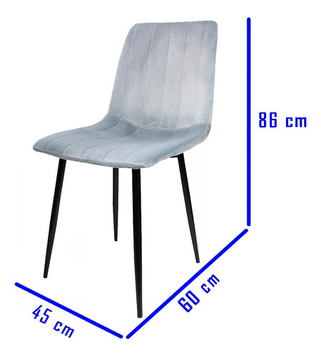 Imagen 7 de 7 de Set 2 Sillas Eames Tapizado Terciopelo Vintage Comedor Sala