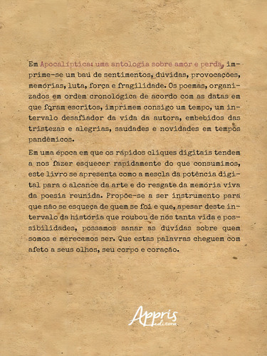 Apocalíptica, De Batista, Jéssica Pingarilho. Editorial Artera Editora, Capa Mole, Edição 2023-05-12 00:00:00 Em Português