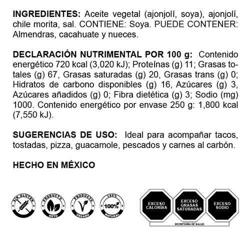 Salsa Macha Con Chile Morita | Pinotepa Gourmet |frasco 250g
