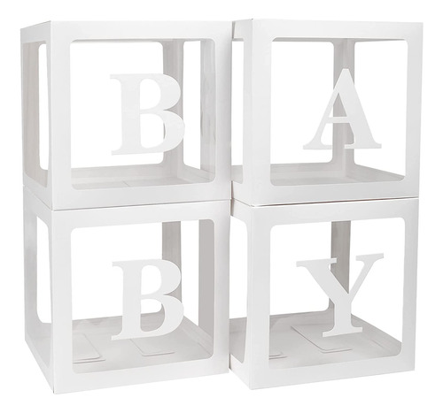 Cajas De Bebé Con Letras Para Baby Shower, 4 Cajas De ...