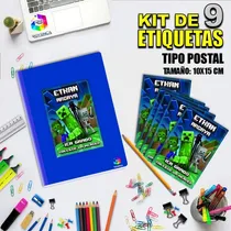 Comprar Kit 9 Etiquetas Postales Personalizadas P\u002F Cuadernos, Libros