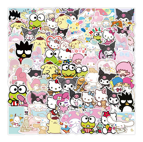 Hello Kitty Kuromi Keroppi Sanrio Stickers Calcomanias 50pz