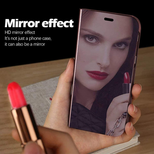 Funda Para Samsung A06 Clear View + Vidrio Full 9d C/huella Rosa