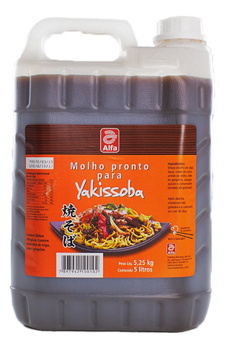 Molho Pronto Yakissoba Alfa Food Em Galão 5 L