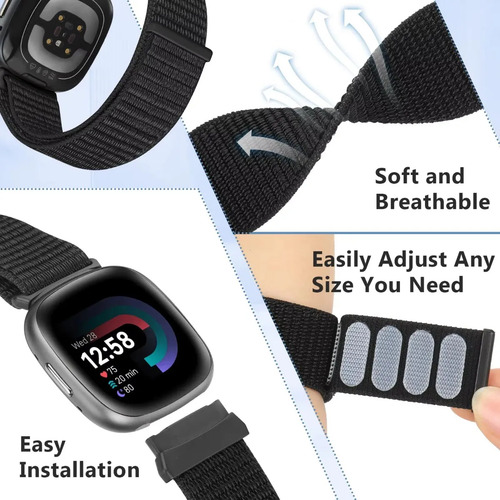 3 Correas De Nailon Para Fitbit Versa 4/3/sense 2
