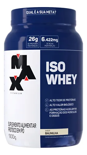 Suplemento en pó Max Titanium Proteínas sabor baunilha x 900g