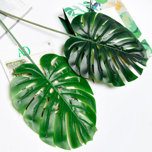 Hojas Artificiales Costilla Adán 70x30cm Flores,plantas