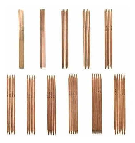 Hilitand 55pcs-set Knitting Needles Kit Carbonized Bamboo Do