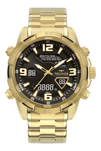 Imagem 1 de 7 de Relógio Technos Dourado Masculino Digiana W23305ab/1p