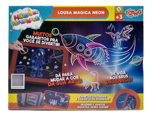 Lousa Mágica Neon Com Led Toyng 48608 Cor Preto