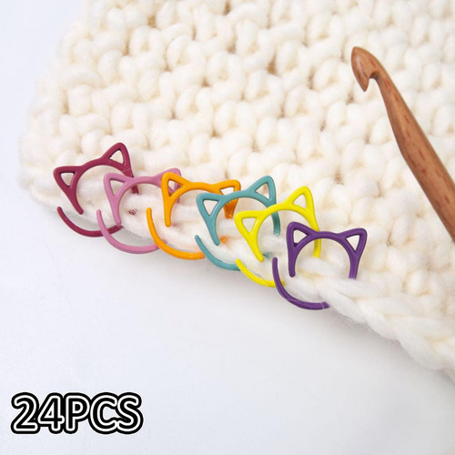 24 Piezas Marcadores De Puntada En Forma De Oreja De Gato