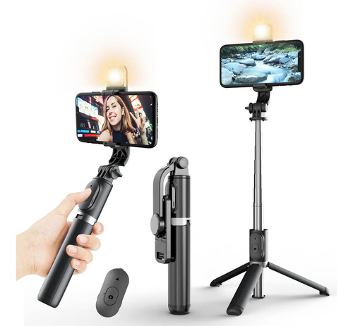Palo Selfie Para Móvil Con Luz Trípode Bluetooth Exterior