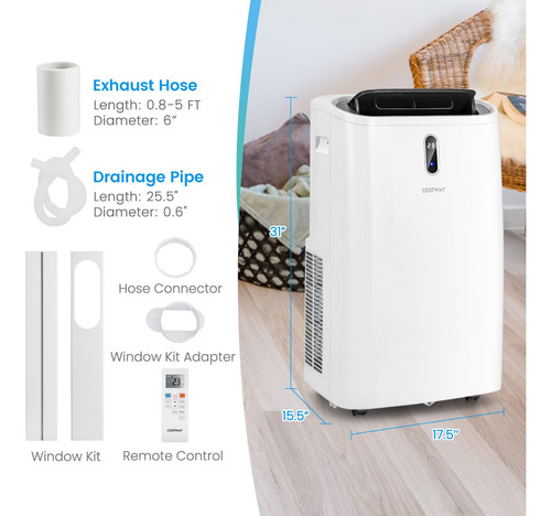 Aire Acondicionado Oscilante Portátil 14000btu 4 En 1
