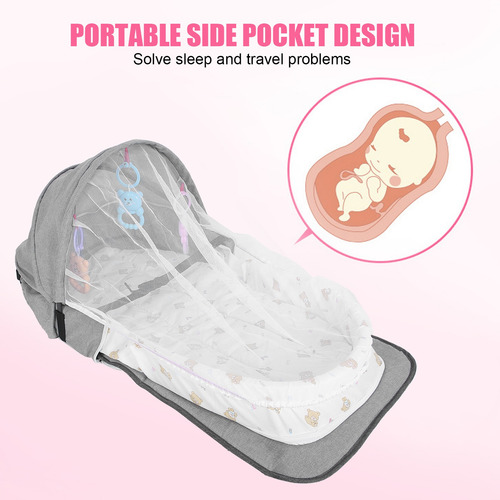 Cama Para Bebé Recién Nacido, Plegable, Mosquitera