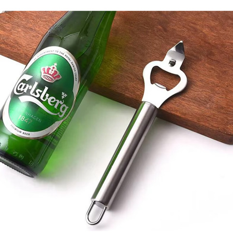 Abridor De Lata E Garrafa Aço Inox Manual Com Cabo