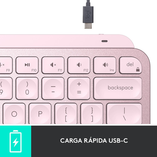 Teclado Inalámbrico Minimalista Logitech Mx Keys Mini Rosado