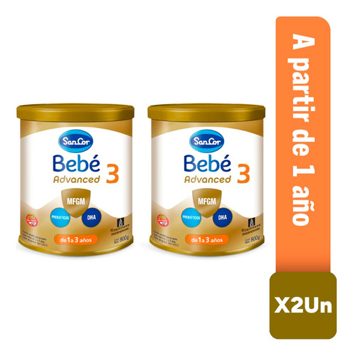 Sancor Bebe Advanced Formula Etapa 3 Lata 800 Gr X 2 Un