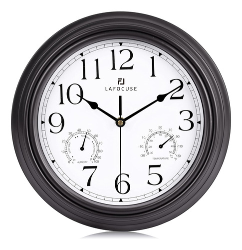 Reloj De Pared Vintage Con Termómetro E Higrómetro, Silencio