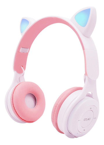 Oreja De Gato Luz Led Inalámbrico Plegable Auriculares Con