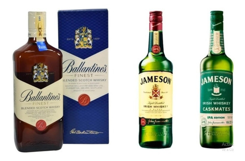 Combo Whisky Ballantines + Jameson 2 Estilos 3x750 Cc