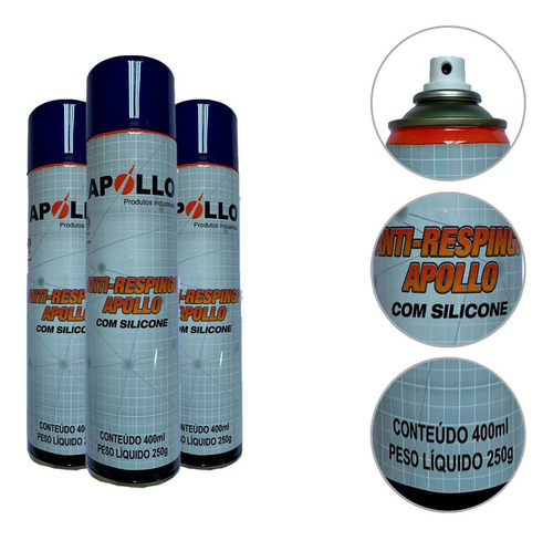 Anti Respingo Para Solda Com Silicone Spray Kit Com 3 Peças