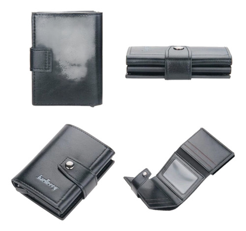 Carteira Masculina Com Bloqueador Rfid Preta Baellerry Preto Liso