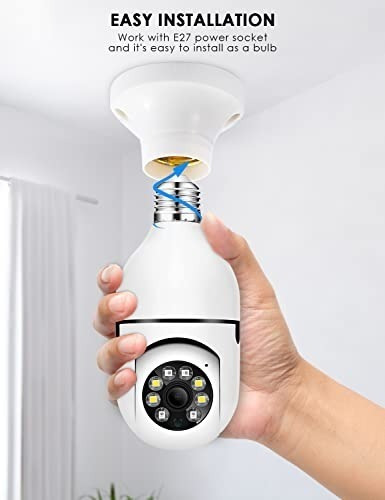 Imagen 2 de 7 de Camara Wifi 360 Foco Robotica Nocturna Hd 1080p Android Ipho