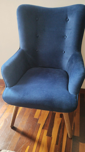 Sillón Butaca Azul Para Sala Usado 9.8/10 - Excelente Estado (Usado)
