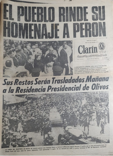 Diario Clarín Muerte De Perón 