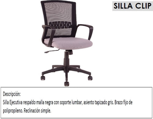 Silla De Oficina Clip O Click Para Escritorio O Home Office 