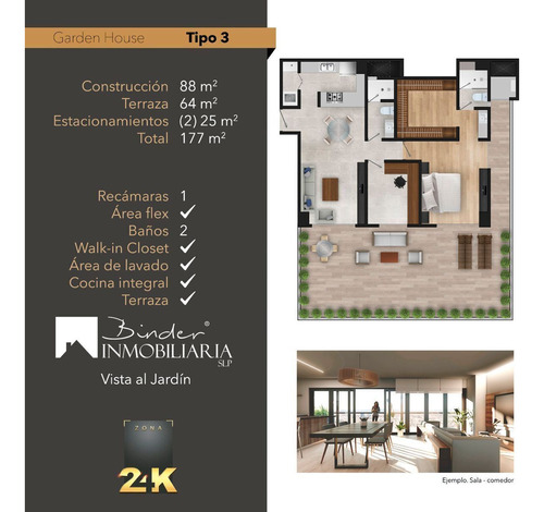 Zona 24k:  Preventa Departamento  Tipo 3 Garden House