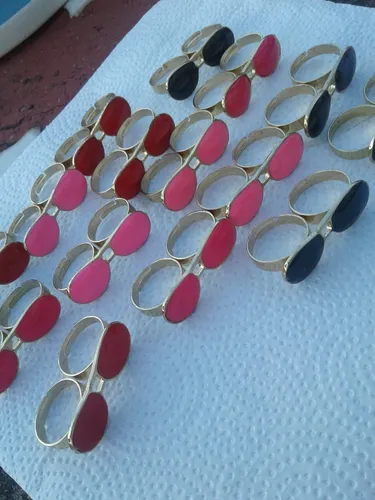 Lote De 15 Anillos Anteojos Doble Dedo Oferta