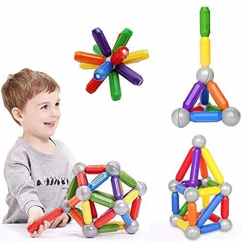 EZAR Bolas magnéticas para niños, bloques de azulejos, palos y bolas  magnéticas, palos magnéticos, bolas de imanes de juguete, juego de varillas  de