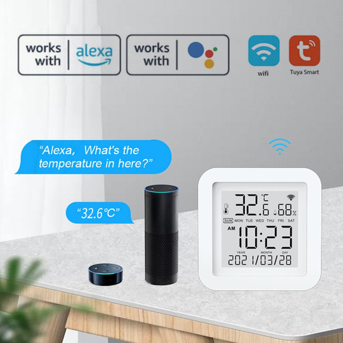 . Smart Sensores Tuya Wifi Lcd Usb Alexa Google Home