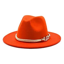 Comprar Sombrero De Fieltro De Ala Ancha Con Cinturón De Anillo