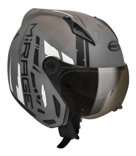 Capacete Moto Peels Mirage Techride C Oculos Chumbo Fosco Tamanho do capacete M - 58
