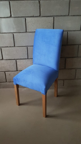 Imagen 1 de 6 de Silla Comedor Vestida Pana Antimancha Madera Paraiso Premium