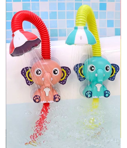 Elefantito Regadera De Baño Para Bebe Juguete Ducha Tina Color Rosa