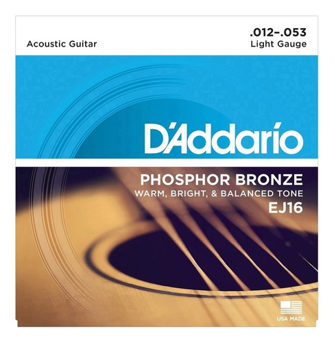 Daddario Cuerda Para Guitarra Acustica Ej16