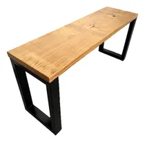 Comprar Banco Industrial Rústico Acento Madeira Maciça Pinus E Aço 100cm - Beauty Móveis