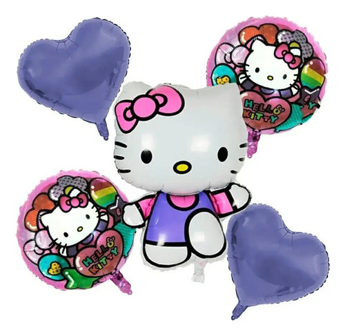 Kit 5 Globos Hello Kitty