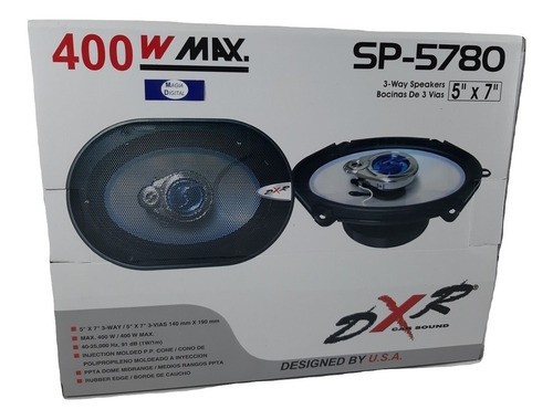 Bocinas Autmotriz 5x7 Pulgadas 3 Vias 400 Watts Dxr 065-680 Color Blanco