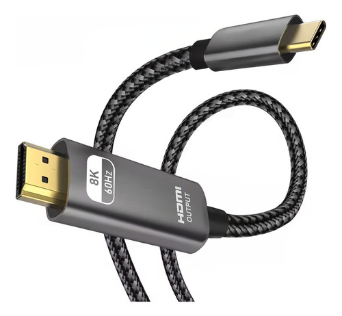 Cabo Usb Tipo C Para Hdmi 4k 3m Prata Thunderbolt 120hz
