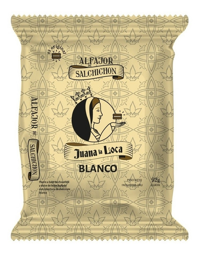 Imagen 4 de 8 de Alfajor Juana La Loca Salchichón Chocolate Blanco Caja 10 92