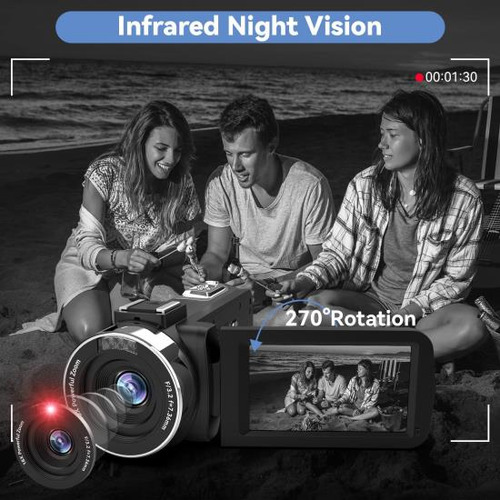 Videocámara Oiexi 4k Con Zoom Digital De 18x, Cámara Vloggin