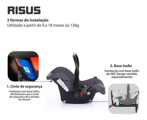 Bebê Conforto Abc Design Risus Asphalt 0 a 13kg Cor Asphalt