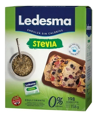 Edulcorante Ledesma Stevia 198 Sobrecitos 158grs Pack 3 Unid