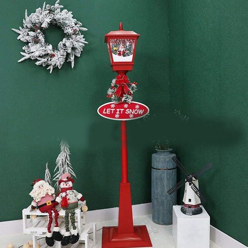 (a-50)led Lighted Christmas Street Lamp Cute Santa