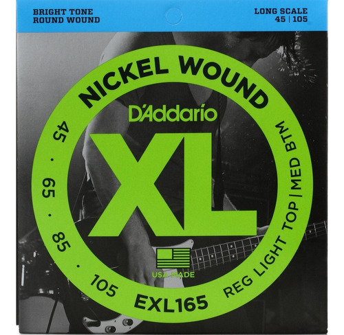 Cuerdas Para Bajo D'addario Exl165 Níquel 045 - 105